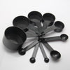 10-Piece Plastic Measuring Cups Black - black