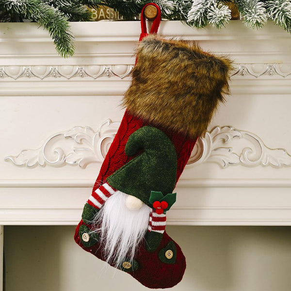 Christmas decoration products, faceless doll plush Christmas socks, creative faceless doll gift socks, elderly socks