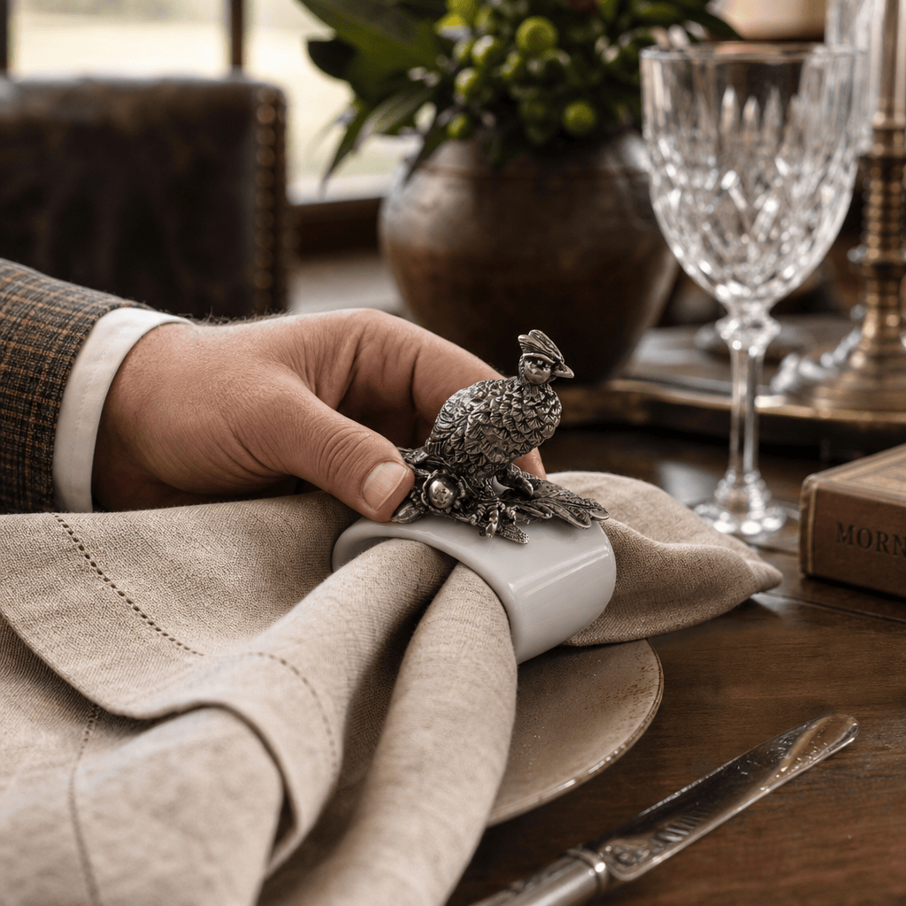 Pheasant Stoneware Napkin Ring