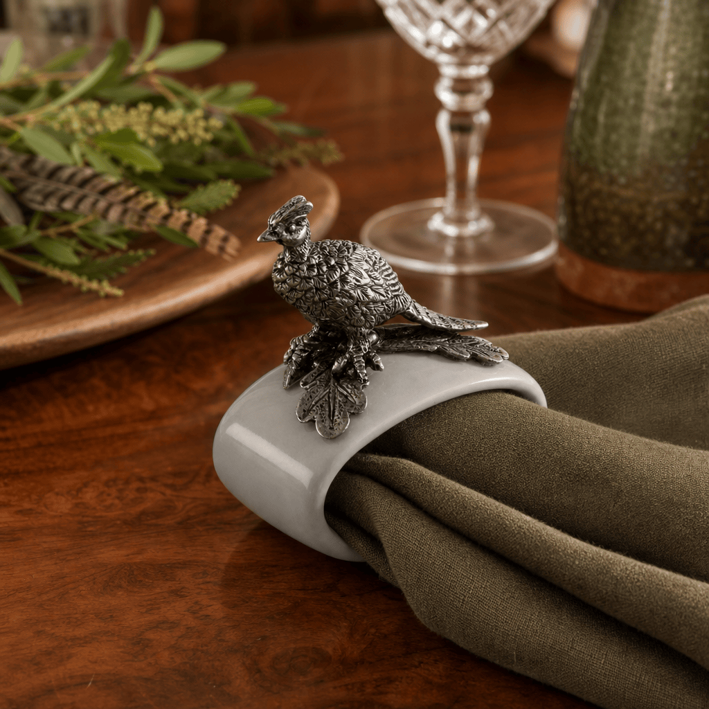 Pheasant Stoneware Napkin Ring