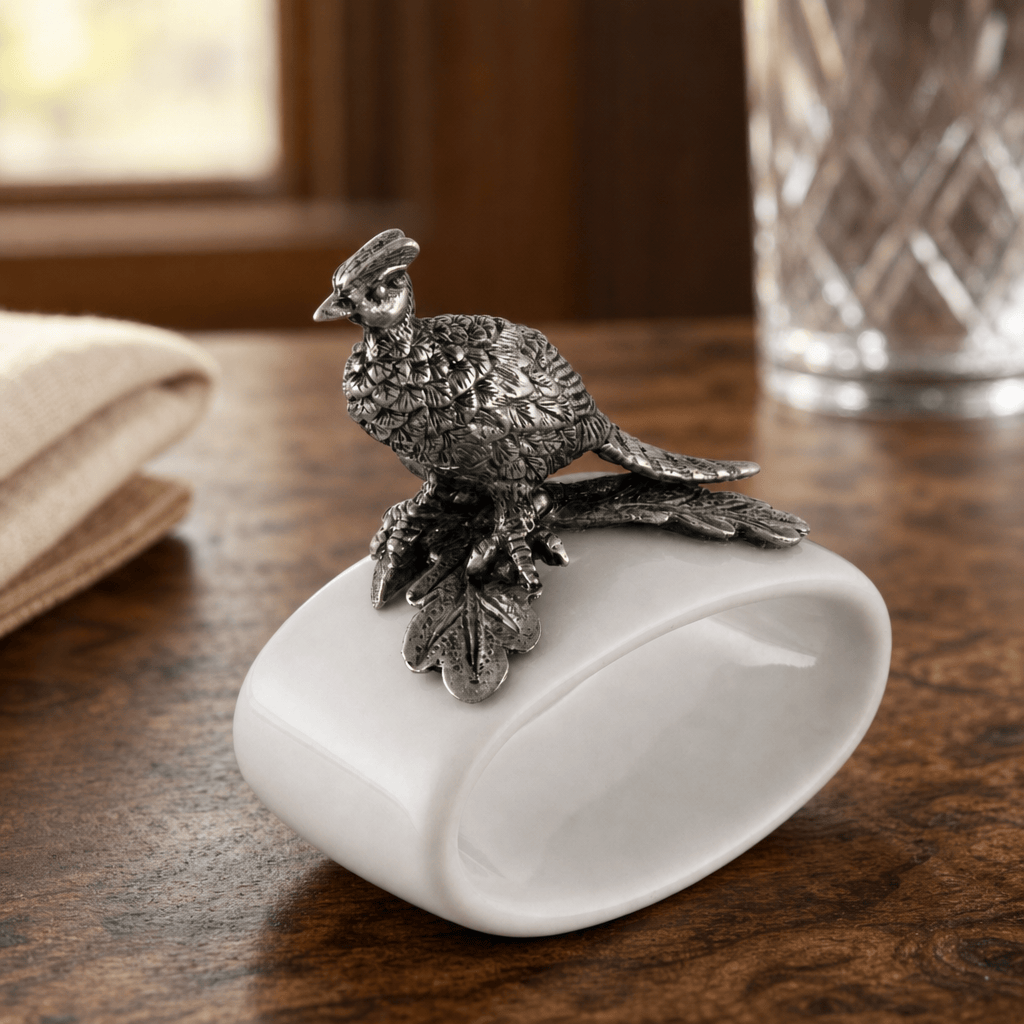 Pheasant Stoneware Napkin Ring
