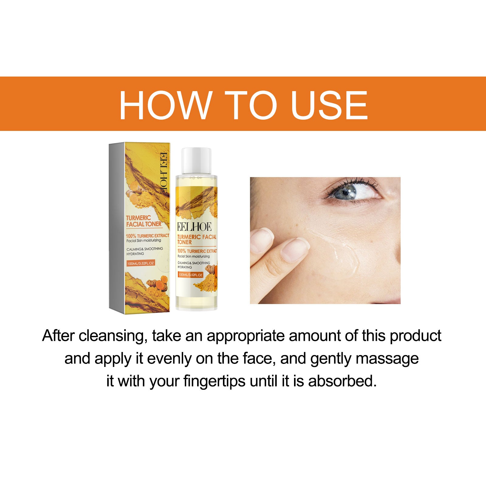 Turmeric Facial Toner, It Moisturizes Relaxed And Repair The Pores Smooth Fade Wrinkles Toner