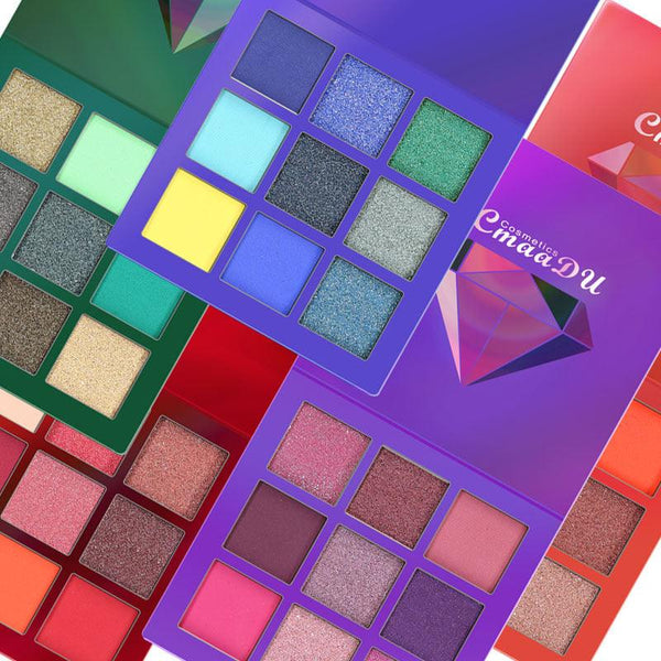 CmaaDu 9 Colors Eye Shadow Diamond Shine Eyeshadow Palette Shiny Highlight Eyeshadow