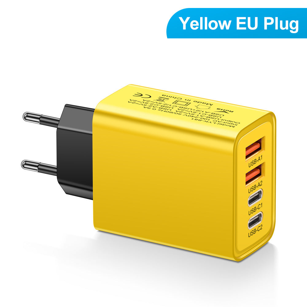 2.4A 2PD+2USB mobile phone charger charging head, American standard, European standard, British standard, travel charging head