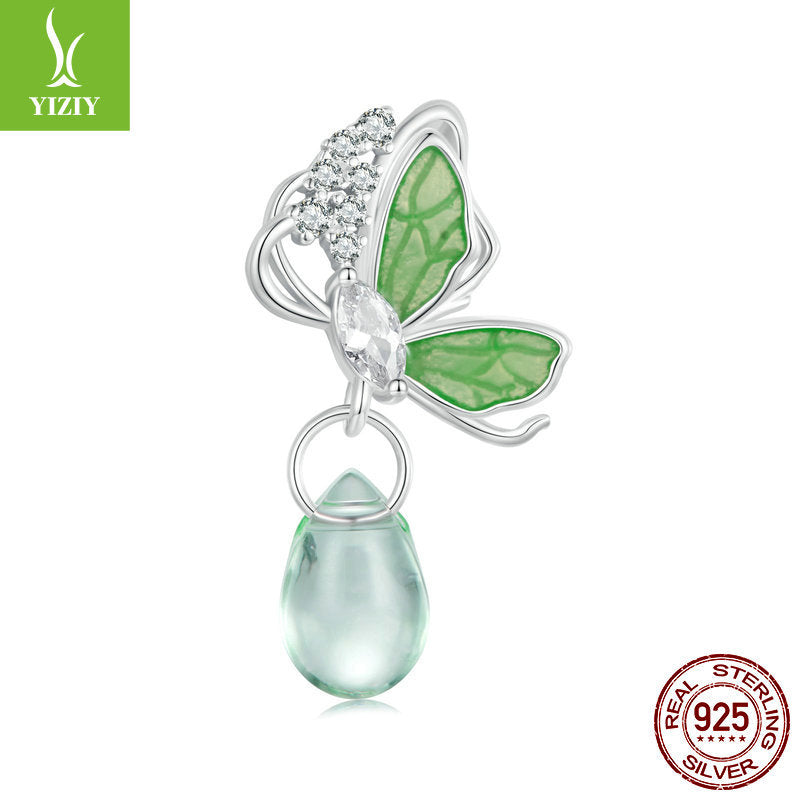 Silver Charm Original Forest Oasis Butterfly Ladybug DIY Bracelet Beads Spring Fresh s925 Pure Silver Beads