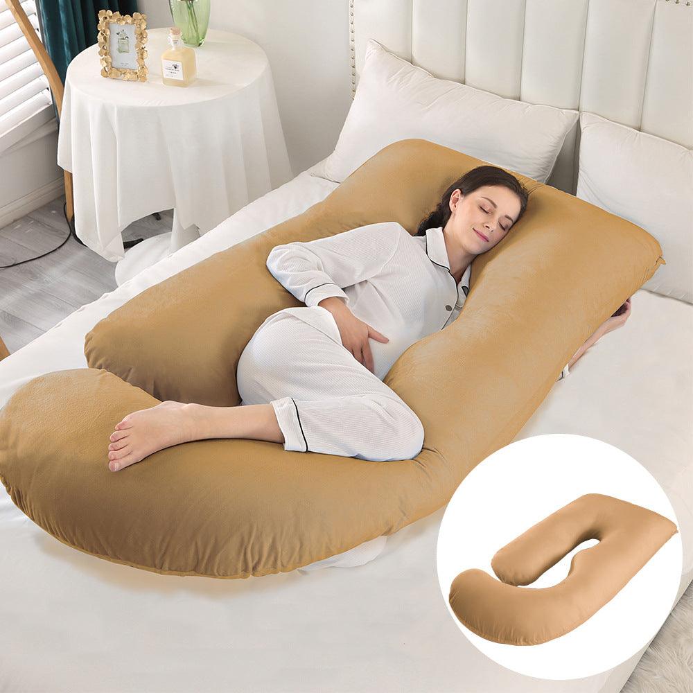Pregnant women's pillow waist protection side sleeping slope pillow J-shaped pregnancy sleeping pillow