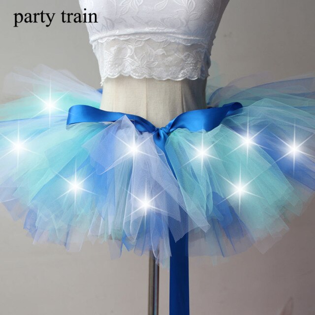 Arrival Women Tulle Tutu Skirt Sexy Mini Fancy Adult Petticoat Fluffy Yarn Ballet Dance Halloween Led Light Up