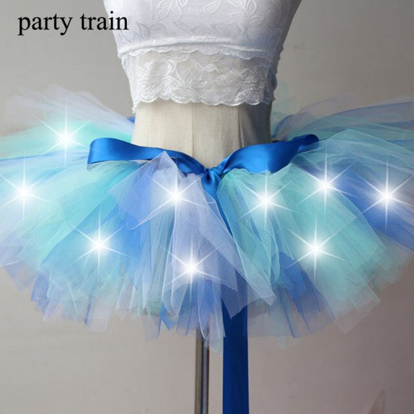 Arrival Women Tulle Tutu Skirt Sexy Mini Fancy Adult Petticoat Fluffy Yarn Ballet Dance Halloween Led Light Up