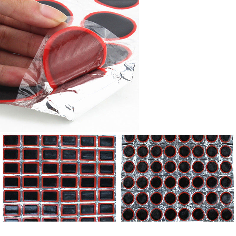 Mountain Bike Tire Patch Film 48 Square Tire Patch 25MM Round Tire Patch Repair Bike Riding Supplies