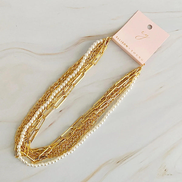Multi Chain Pearl Necklace - Gifts for You 'n Me