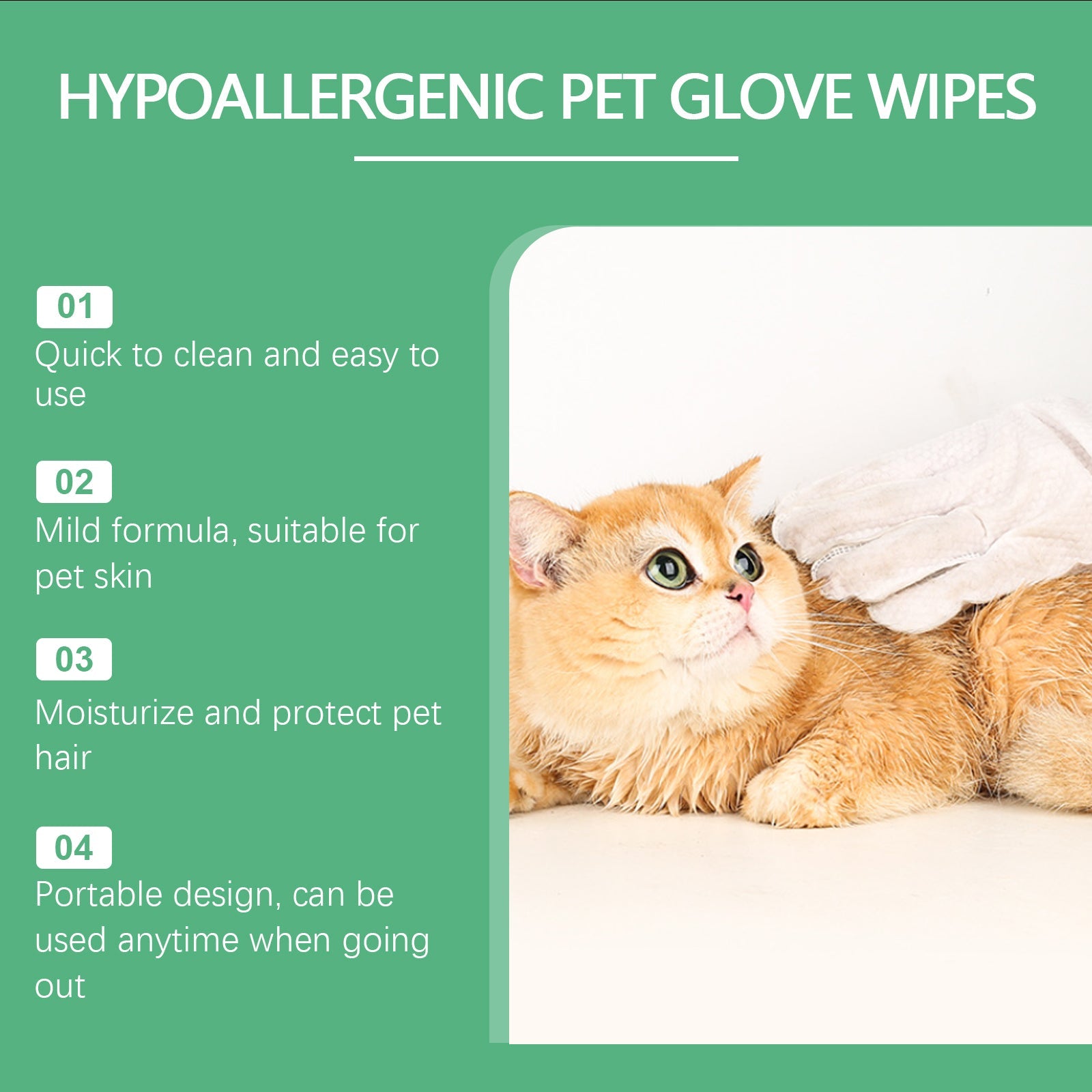 Pet Disposable Cleaning Gloves Dog Cat Hair And Skin Gentle Cleaning Care Gloves