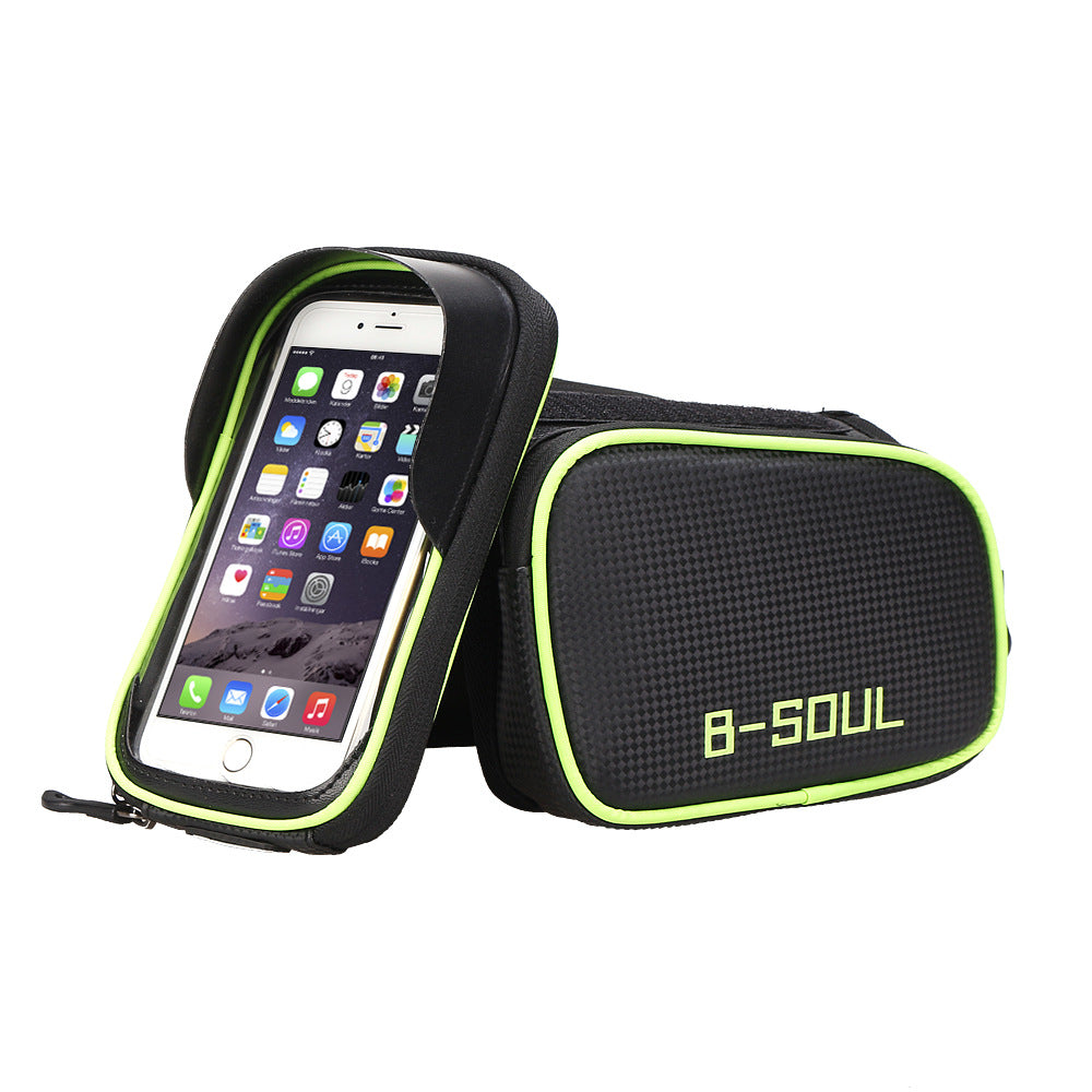 B-SOUL Bicycle Bag Front Beam Bag Waterproof Mountain Bike Saddle Bag Mobile Phone Bag Upper Tube Bag Riding Bag Accessories