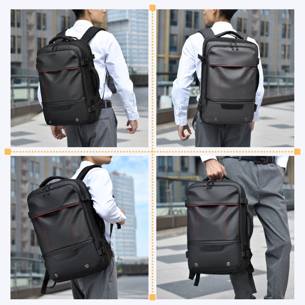 Men's Backpack Business Travel Backpack Large Capacity Expansion Multifunctional Vacuum Compression Backpack for Men