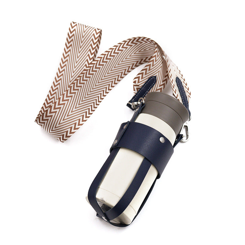 Outdoor insulated cup diagonal cup cover detachable woven shoulder strap bottle cover stainless steel kettle cover
