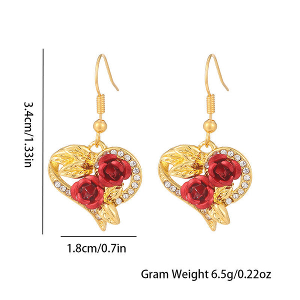 Creative Love Rose Heart Pendant Necklace For Women Exquisite Zircon Forever Necklace Romantic Valentines Day Jewelry