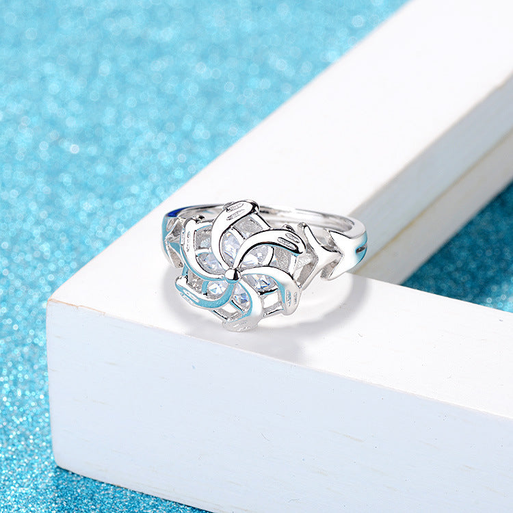 Galadriel Nenya Ring of Water Hobbit Elf Three Rings Great Rings Fashion Women Girl Jewelry High Quality Fan Gift