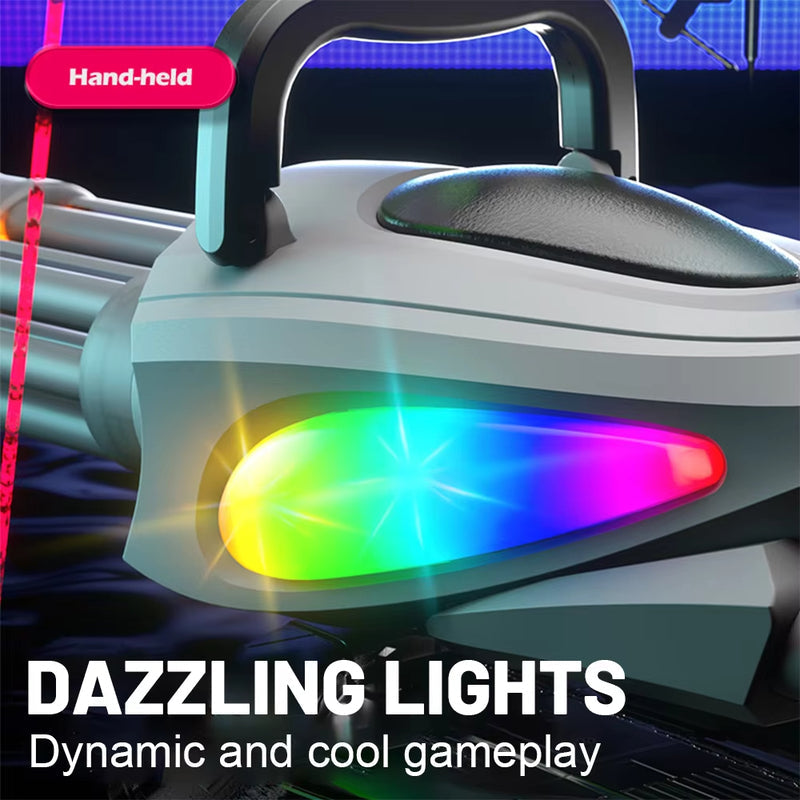 Electric LED Rotating Gatling Water Gun - Auto-Spray Blaster for Kids & Adults (Summer Pool Toy)