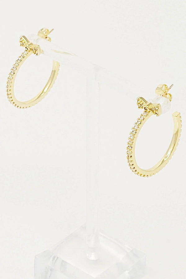 Bow On Top Hoop Earrings - Gifts for You 'n Me