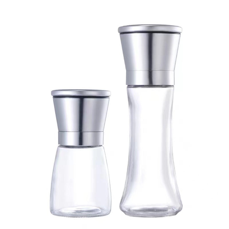 Stainless Steel Pepper Grinder For Household Manual Glass Grinding Black Pepper Powder Seasoning Bottle Comes With Grinding Bottle