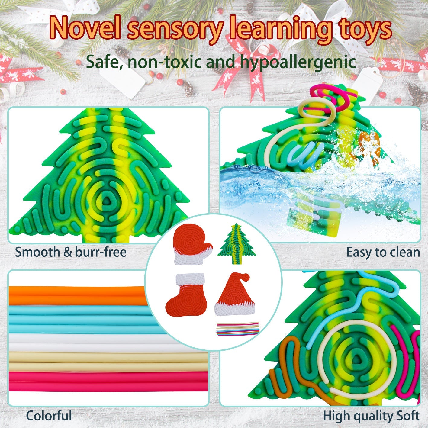 Silicone decompression toy Christmas puzzle children's sensory toy