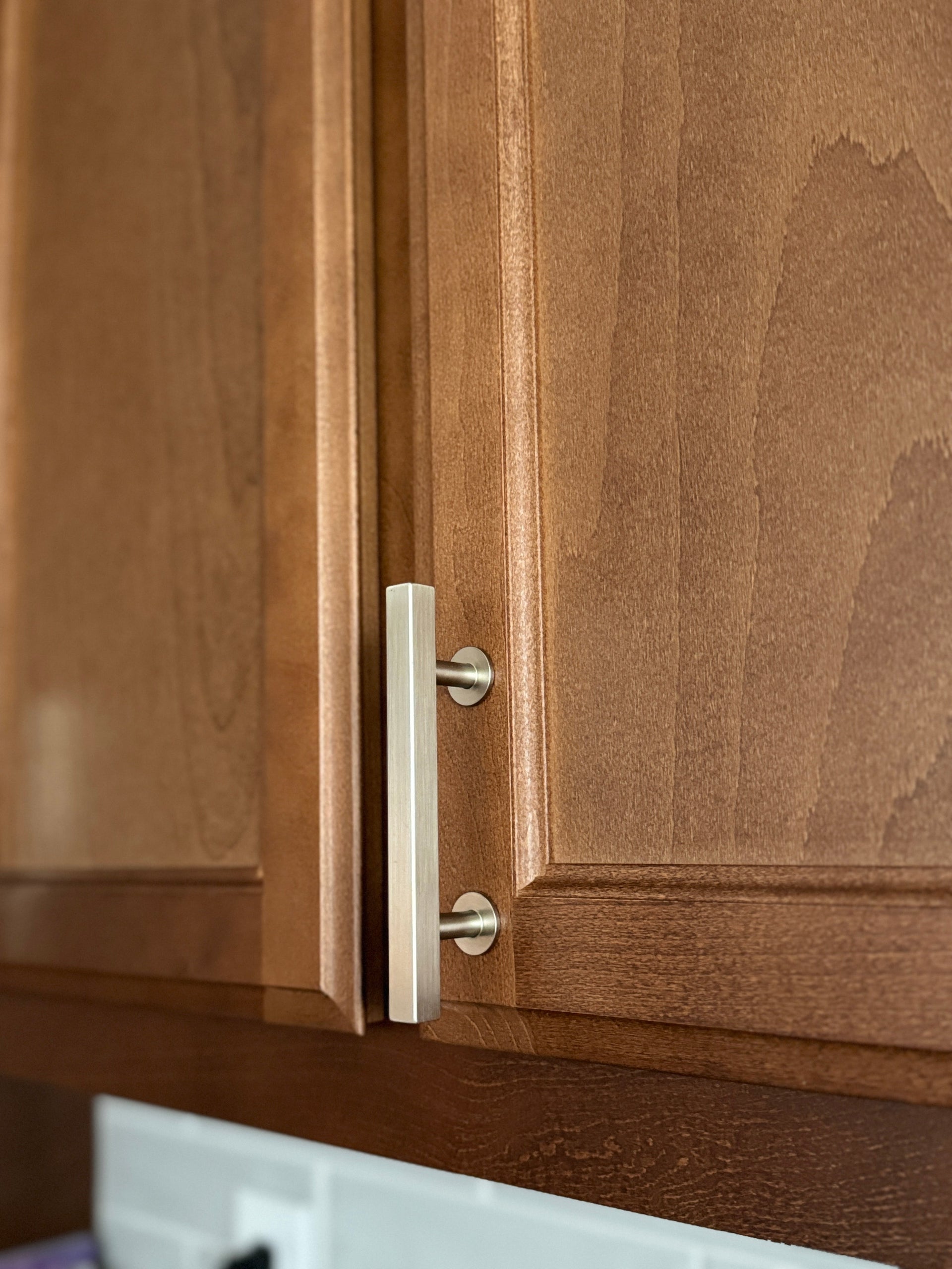 Lew's Square Bar Cabinet Knobs and Pulls in Brushed Nickel