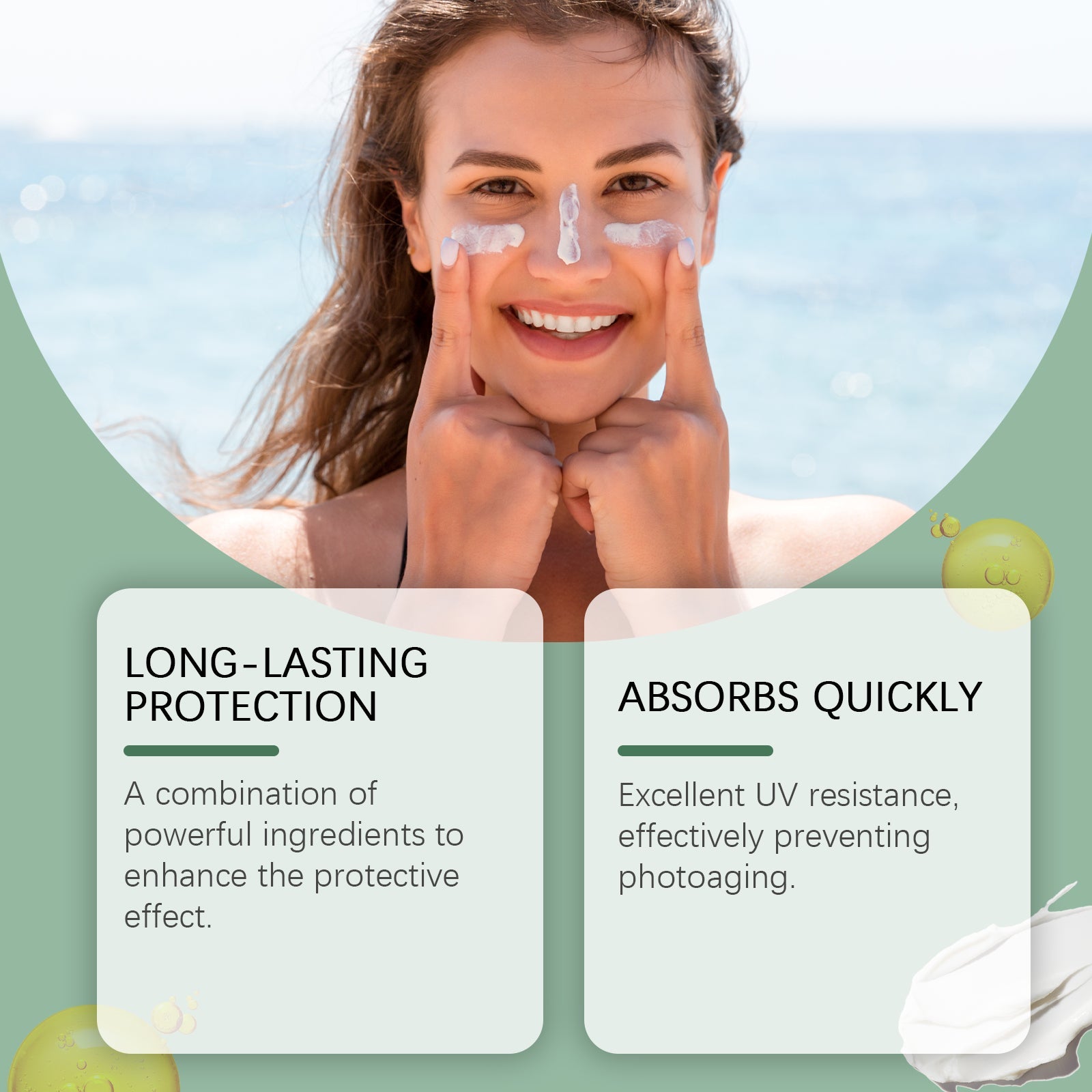 Protective Cream Resist Uv Rays In Summer, Fast Film Formation, Anti-Sweat, Refreshing And Non-Greasy Whitening Skin