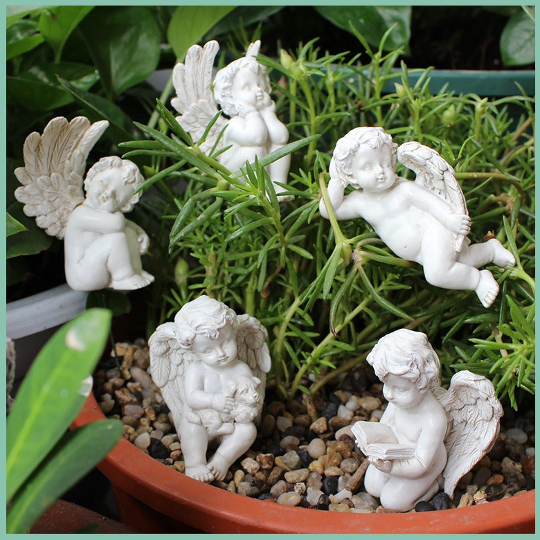 Angel plugin garden little girl resin flower decoration micro landscape garden statue