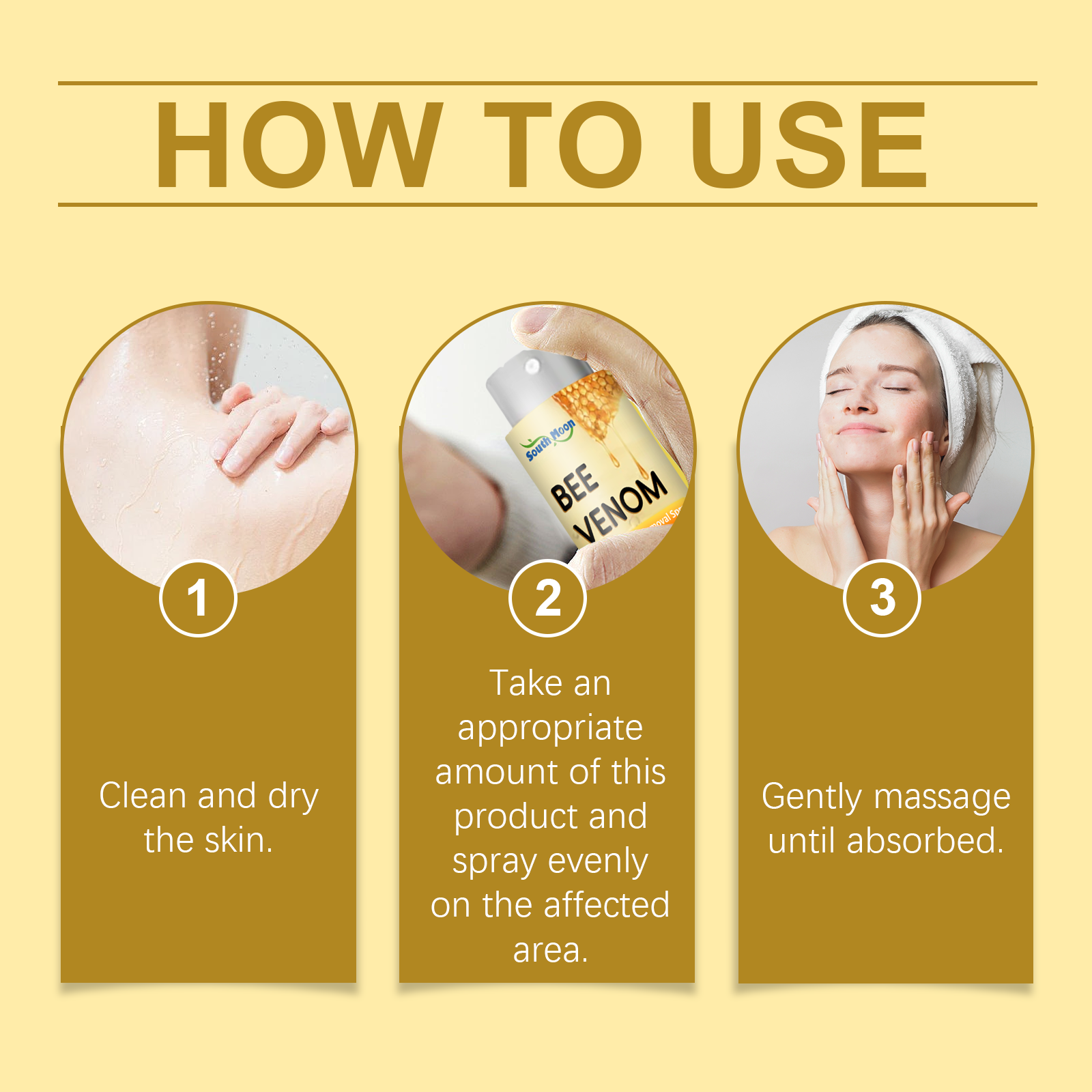 Bee Venom Wart & Mole Removal Spray, Gentle Cleansing Skin Moisturizing Moisturizing Smooth Skin Care