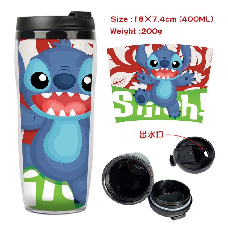 Stitch Stitch animation peripheral double-layer insulated plastic cup two-dimensional cartoon tea cup cold water kettle water cup