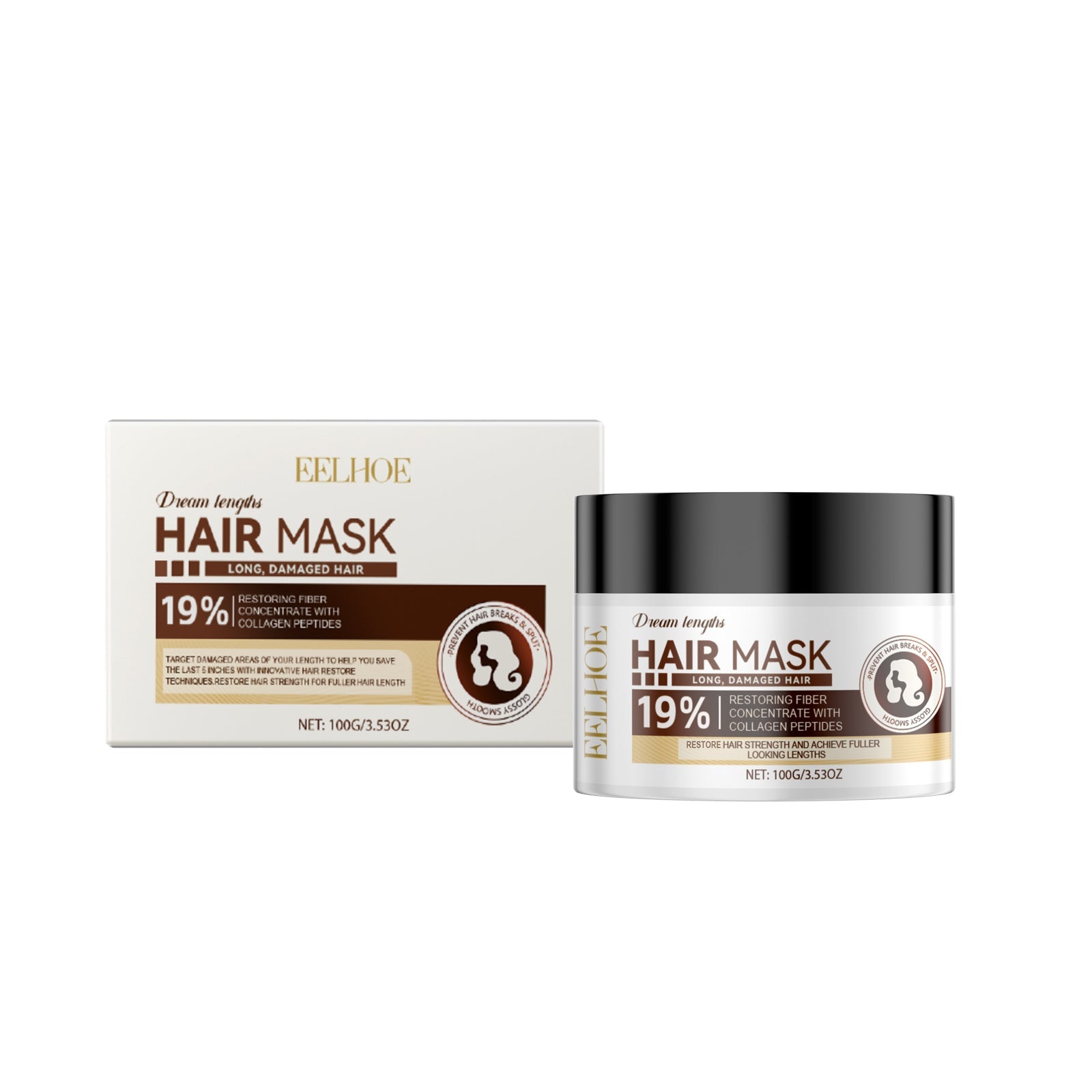 Heat Protection Free Shampoo Mask Gently Curing Dry, Split And Frizzy Hair At The End Of Hair Smooth And Bright Hair Mask