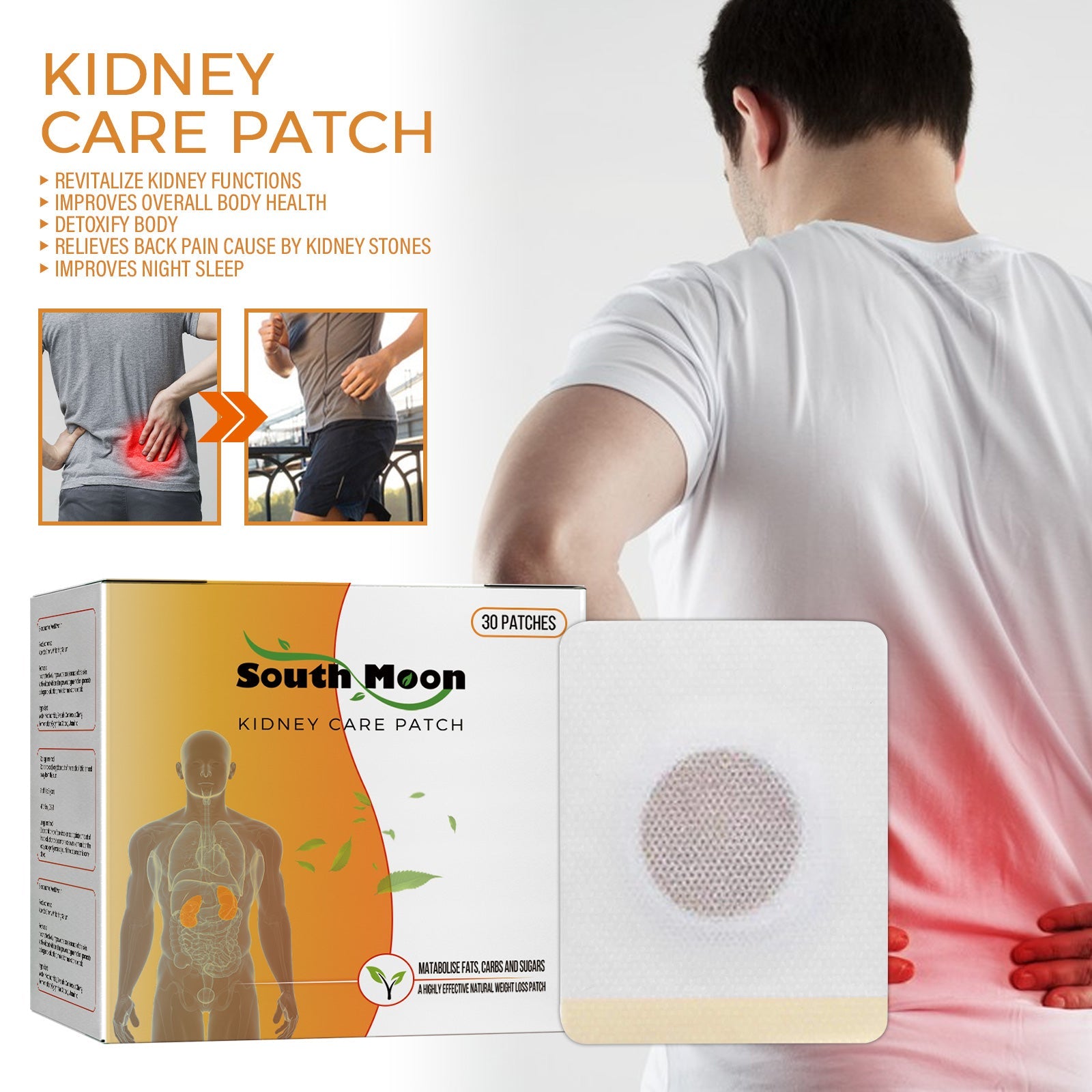 Kidney Care Patch, Relieve Lumbar Joint Pain Body Discomfort Health Care Navel Patch