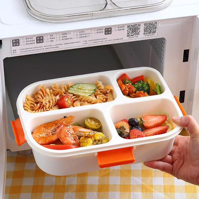 Fashion cartoon cute four-grid microwaveable lunch box bento box lunch box