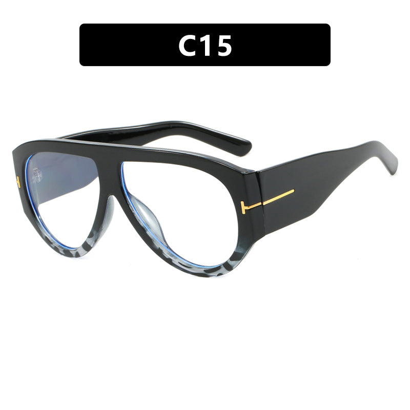 T-shaped large frame sunglasses, pilot's toad fashion cross-border sunglasses, personalized women's sunglasses