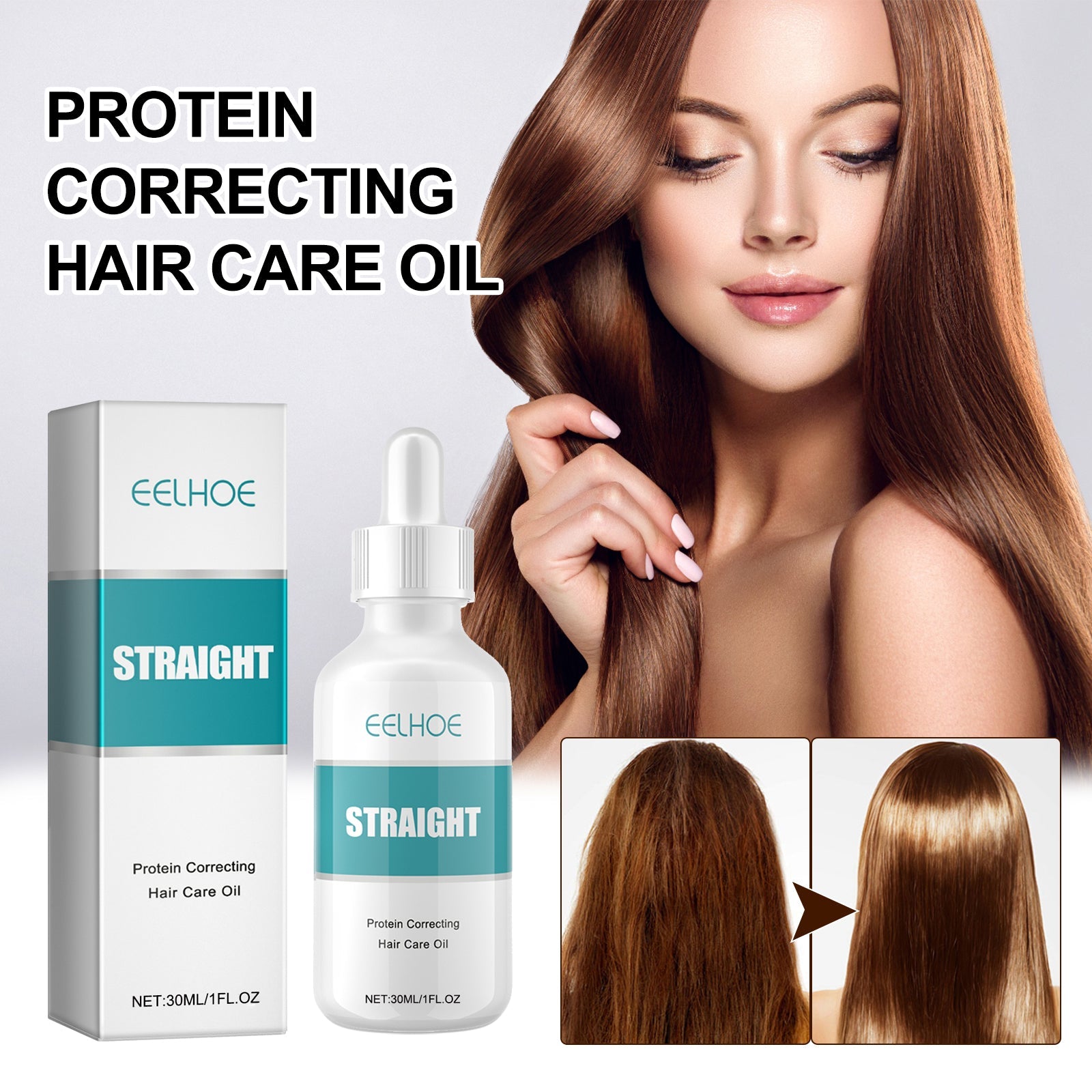 Protein Correcting Hair Care Oil, Repair Short-Tempered Dry Hair Strengthen Hair Moist Luster Care Hair Oil