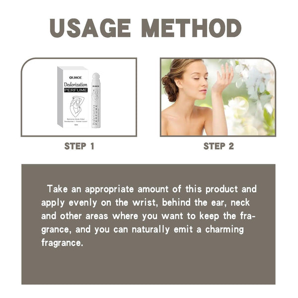 Deodorant Roll-On Perfume, Relives Underarm Body Odor Refreshing Anti-Perspirant Natural Fragrance Portable Perfume