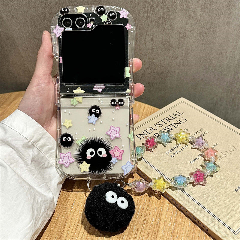 Cute Coal Ball Slim Waist Foldable Phone Case for Samsung Galaxy Z Flip 4/5/6/7