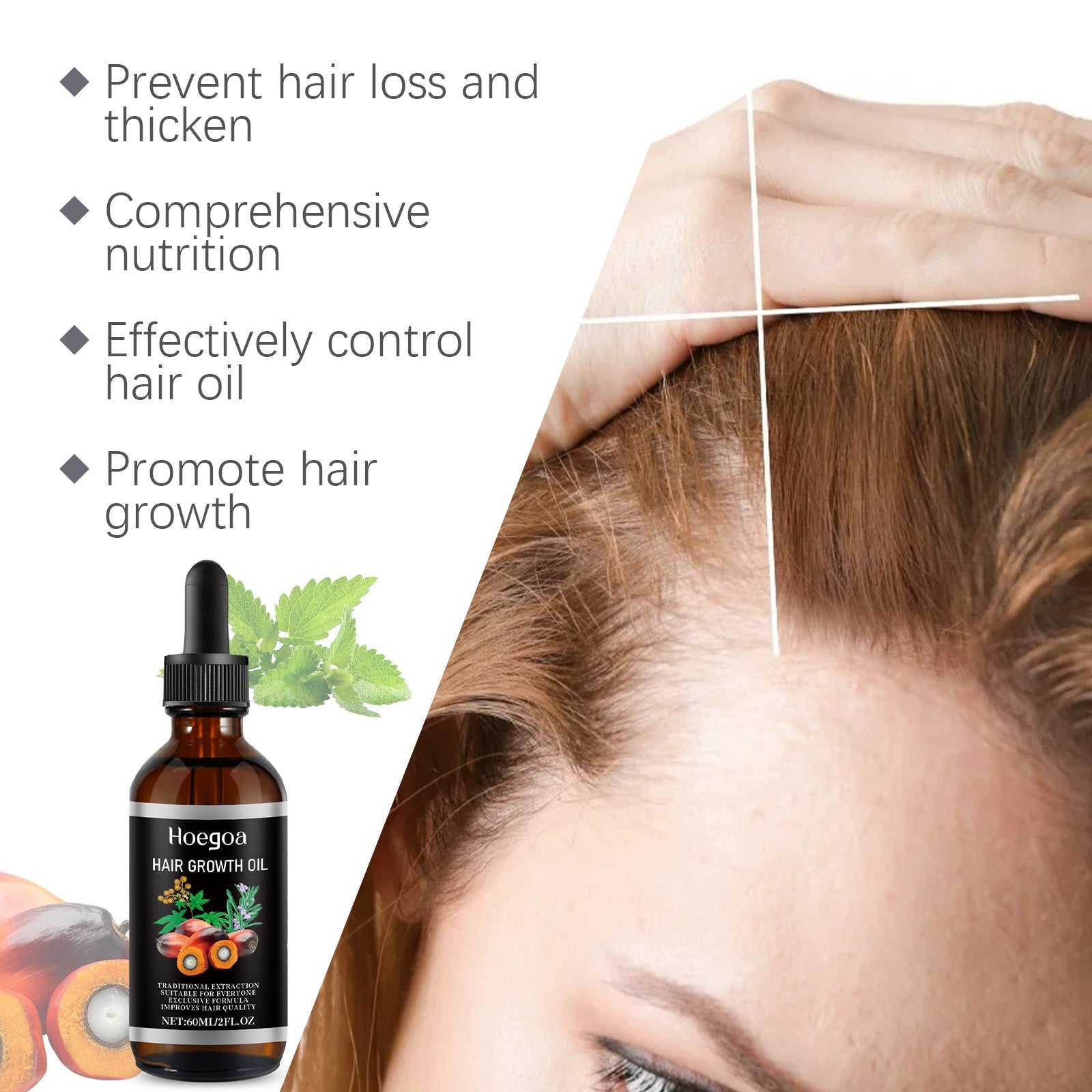 Palm Oil Hair Care Essence, Scalp Massage Treatment Repair Dry Hair, Soft And Solid Hair
