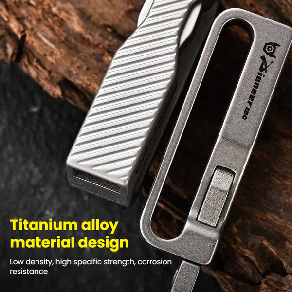Titanium Waist Belt Buckle & Keychain. Portable EDC Outdoor Tool