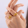 18K Gold-Plated Sun Ring - Gold / 6