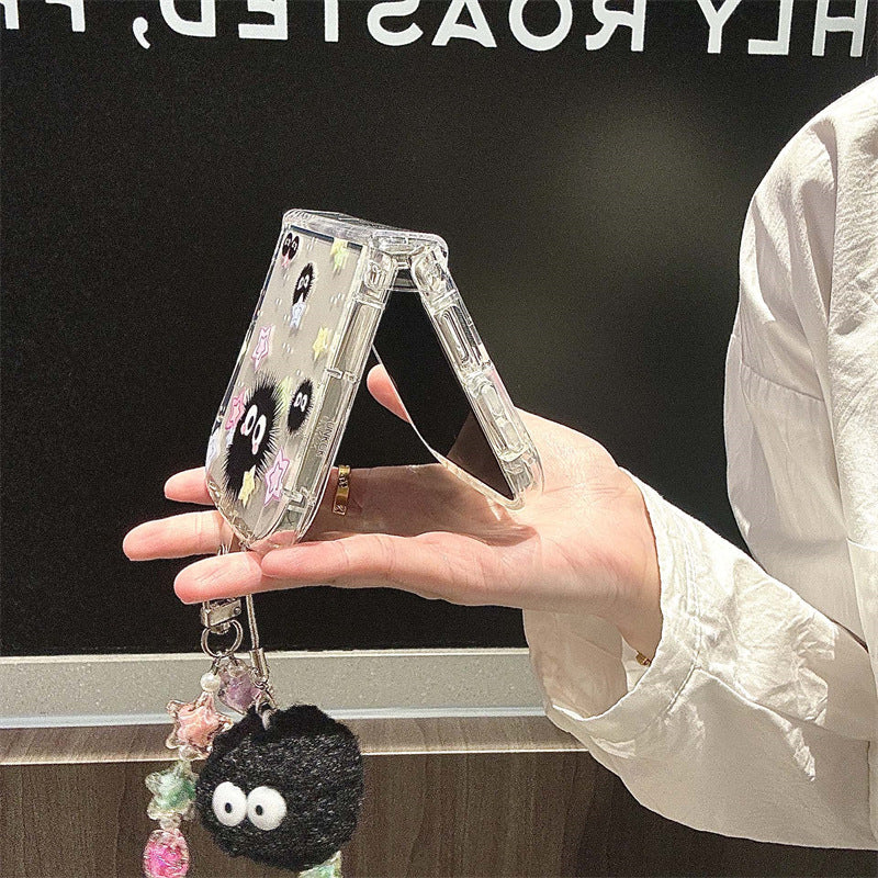 Cute Coal Ball Slim Waist Foldable Phone Case for Samsung Galaxy Z Flip 4/5/6/7