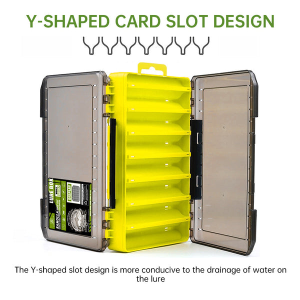 14-Compartment Fishing Tackle Box for Accessories, Lures & Hooks, Double-Sided Organizer.