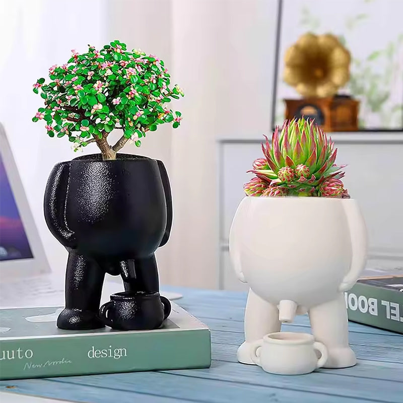 Funny Peeing Vase Planter: A Whimsical Decor Piece for Your Home or Garden. Ideal for Succulents and Makes a Great Novelty Gift!