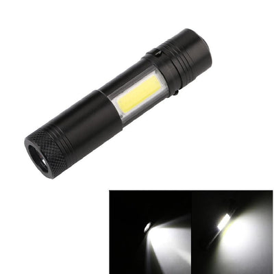 Mini Portable Aluminum LED Flashlight XPE COB Work Light Lanterna Powerful Pen Torch Lamp 4 Modes Use 14500 or AA