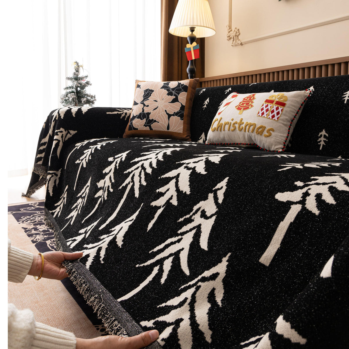 Modern Couch Covers for Couches Large Decorative Throw Blanket with Tassels for Couch