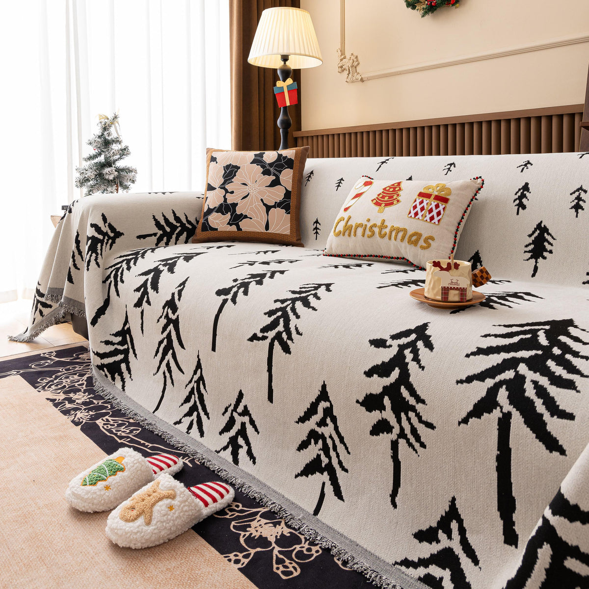 Modern Couch Covers for Couches Large Decorative Throw Blanket with Tassels for Couch