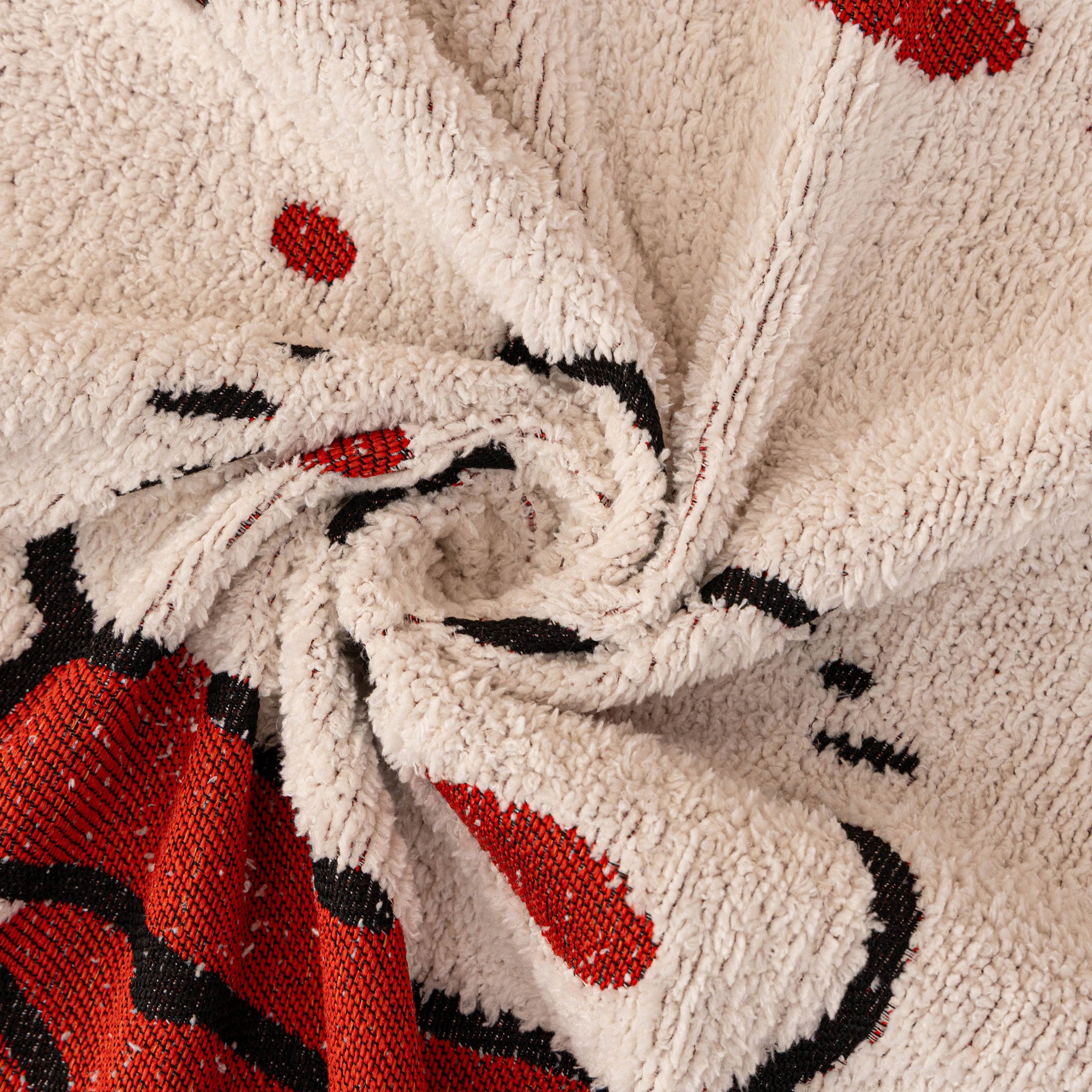 Chinese New Year Sofa Throw Cover Blanket, Decor Festive Red Fu Pattern Couch Cover