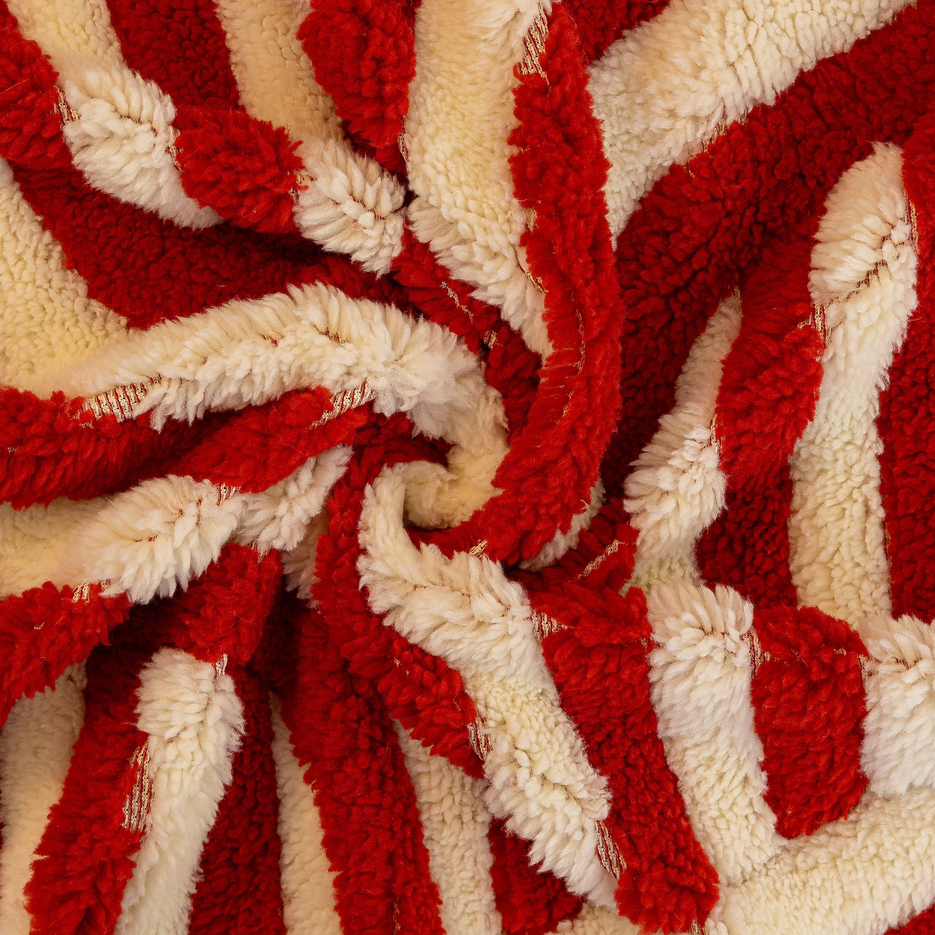 Plush Sherpa Sofa Throw Cover for Sectional, Jacquard Wave Throw Furniture Protector