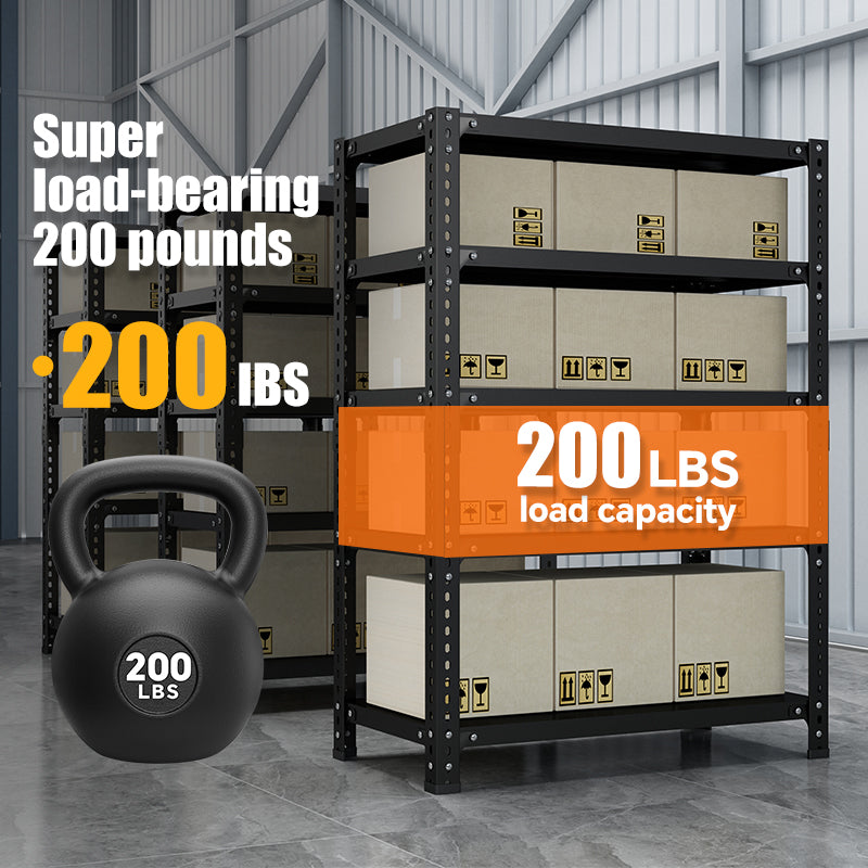 Household storage rack, adjustable display rack, carbon steel storage rack 120cm * 50cm * 180cm, five layers (black)