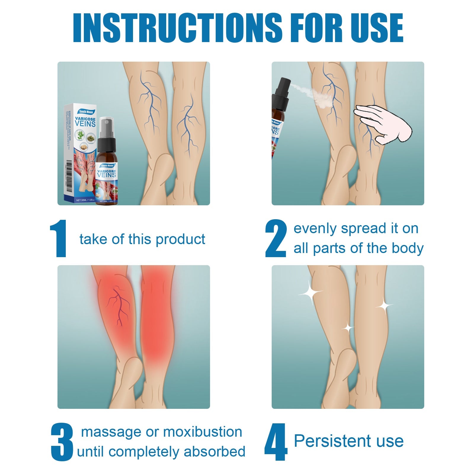 Leg Care Spray Gently Relieve Leg Discomfort, Blue Veins And Bumps Repair Daily Care