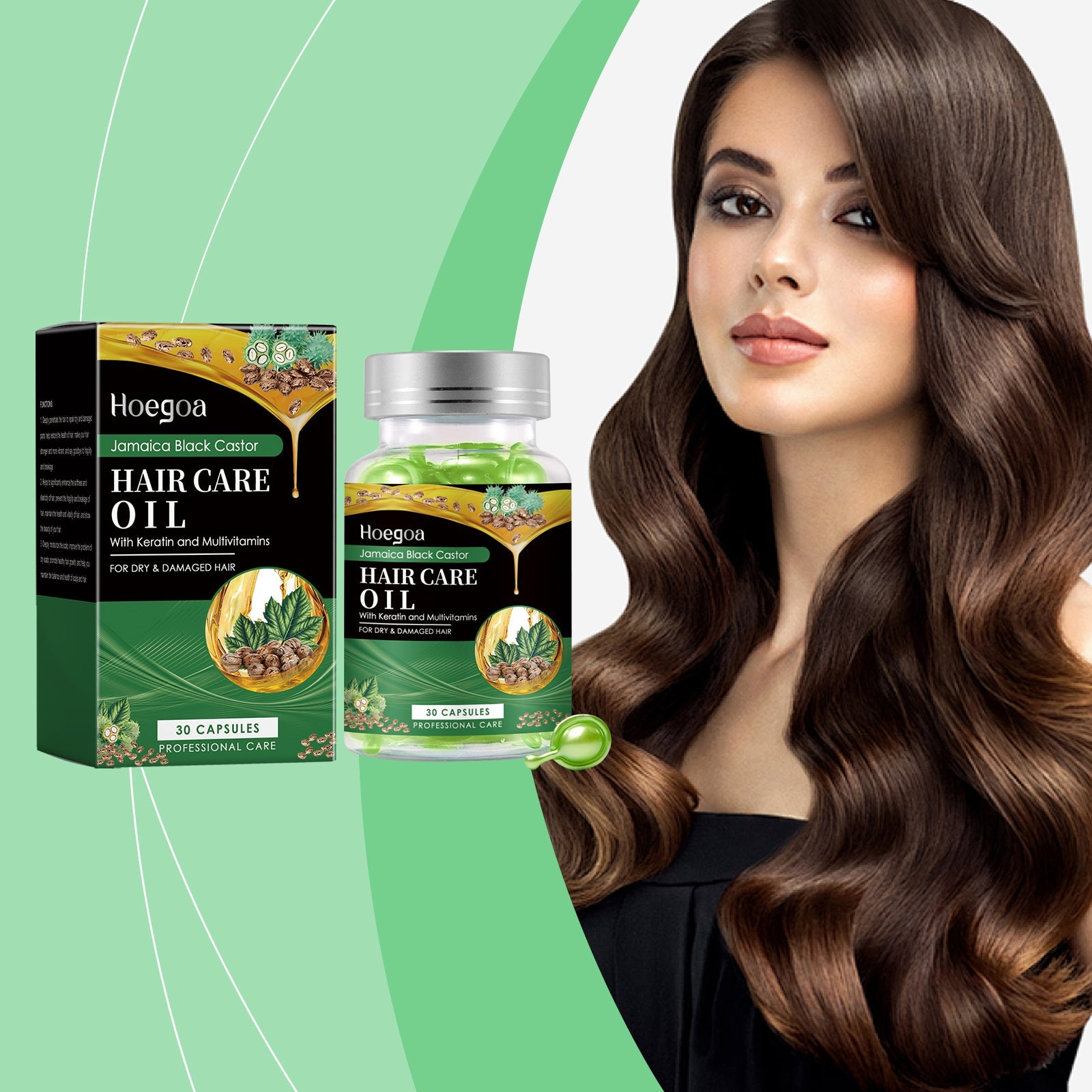 Black Castor Oil Nourishing Hair Care Capsule Hair Care Oil Gently Nourishes And Softeningly Improves Dry Hair